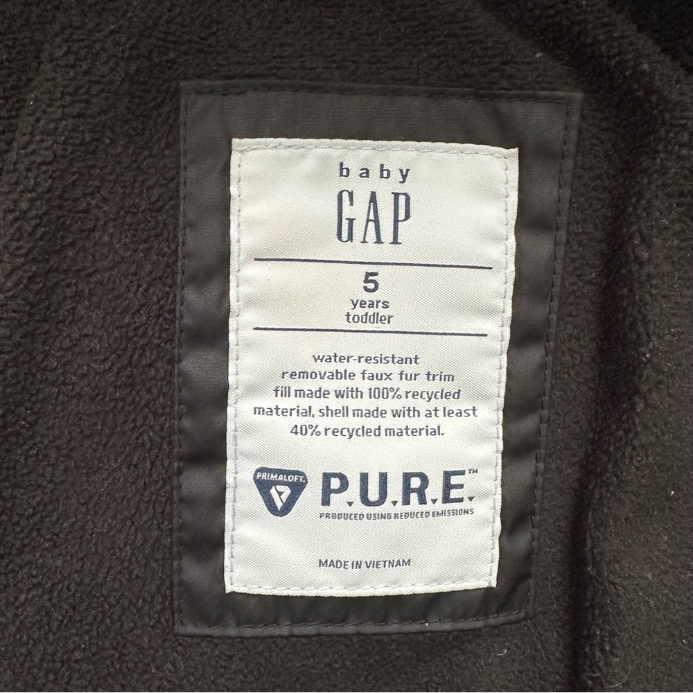 Baby Gap Girls Heavyweight Primaloft Puffer Jacket Size 5 - Picture 8 of 12